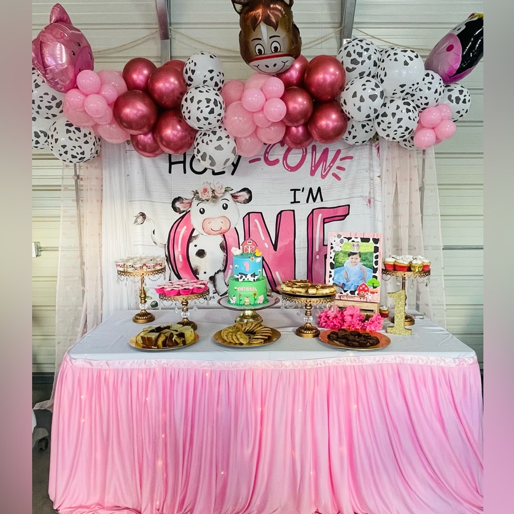 Cow Birthday backdrop